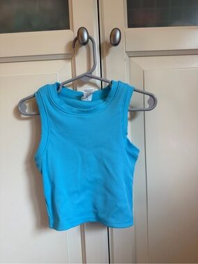 Xersion Kids Ribbed Tank Top in Bright Blue